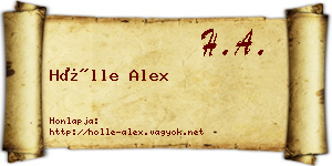Hölle Alex névjegykártya