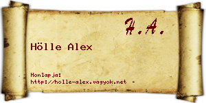 Hölle Alex névjegykártya